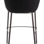Black Steel Barstool with Shearling Fabric and Footrest