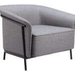 Slate Gray Vinyl Accent Chair with Steel Frame and Armrests 12 Slate Gray Vinyl Accent Chair with Steel Frame and Armrests