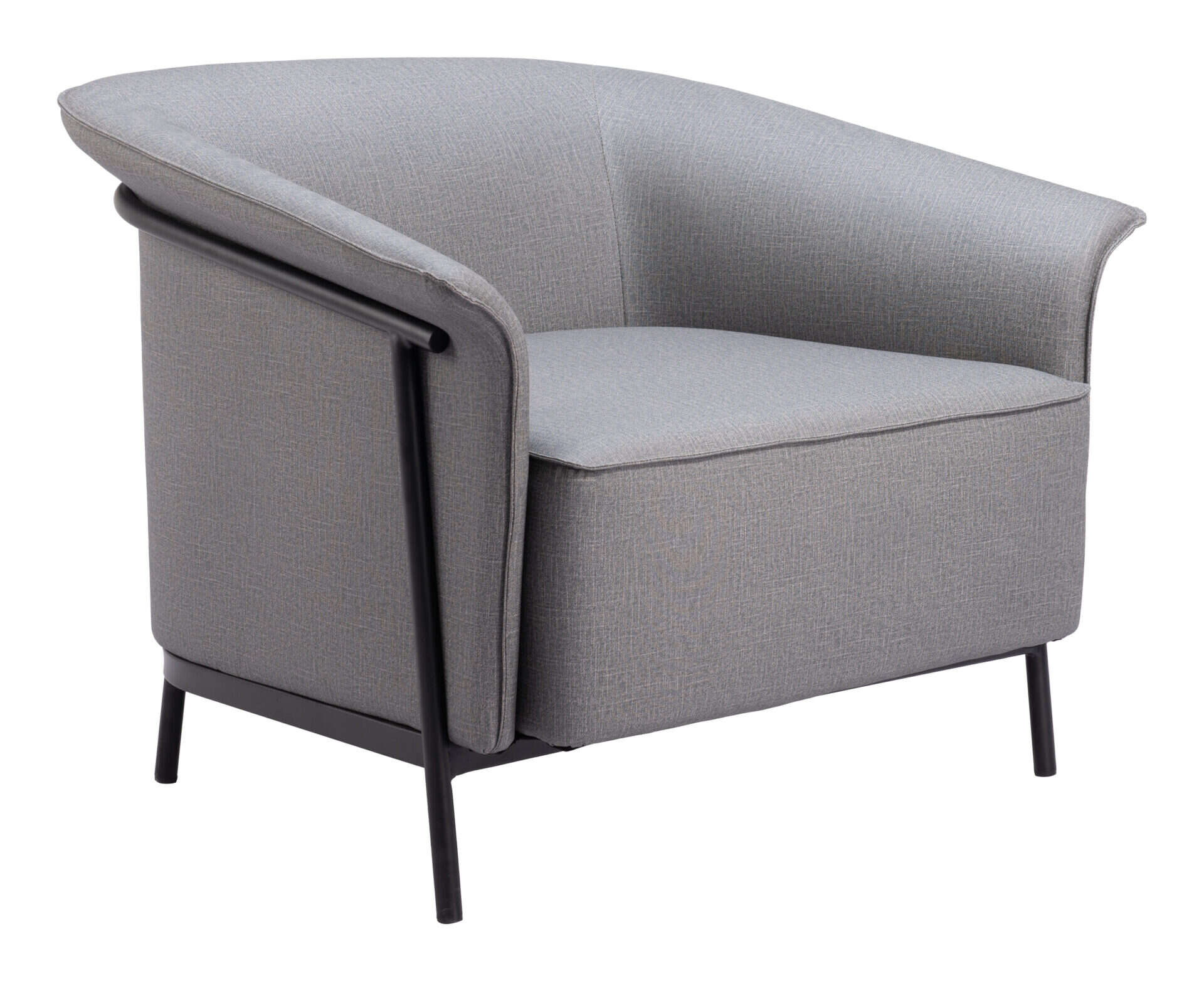 Slate Gray Vinyl Accent Chair with Steel Frame and Armrests 6 Slate Gray Vinyl Accent Chair with Steel Frame and Armrests - Image 6