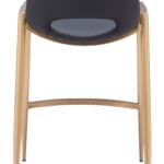 Black and Gold Mid-Century Modern Counter Stool with Armrests (Set of 2)