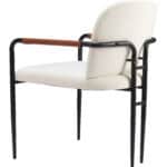 Cream Upholstered Dining Chair with Steel Frame and Armrest Support 12 Cream Upholstered Dining Chair with Steel Frame and Armrest Support