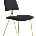 Black Velvet Dining Chair with Gold Frame (Set of 2) 12 Black Velvet Dining Chair with Gold Frame (Set of 2)