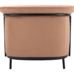 Tan Vinyl Accent Chair with Steel Frame and Armrest Support