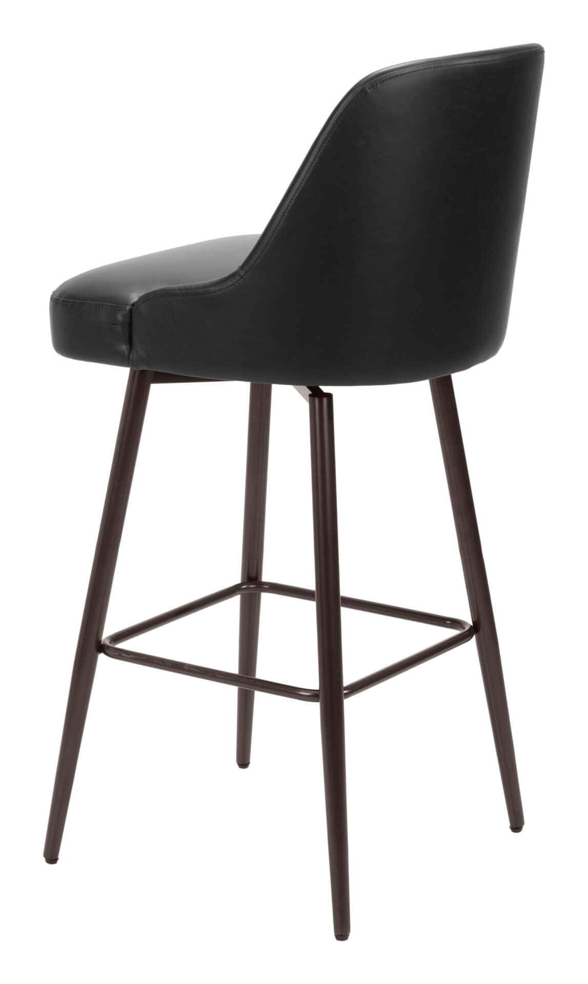 Modern Swivel Barstool with Faux Leather and Bronze Finish 6 Modern Swivel Barstool with Faux Leather and Bronze Finish - Image 6