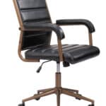 Vintage Black Faux Leather Office Chair with Adjustable Height and Tilt