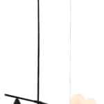 Matte Black Geometric Ceiling Lamp with Gold-Plated Steel and Frosted Glass 17 Matte Black Geometric Ceiling Lamp with Gold-Plated Steel and Frosted Glass
