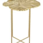 Gold Cast Aluminum Lotus Side Table with Modern Glam Design 11 Gold Cast Aluminum Lotus Side Table with Modern Glam Design