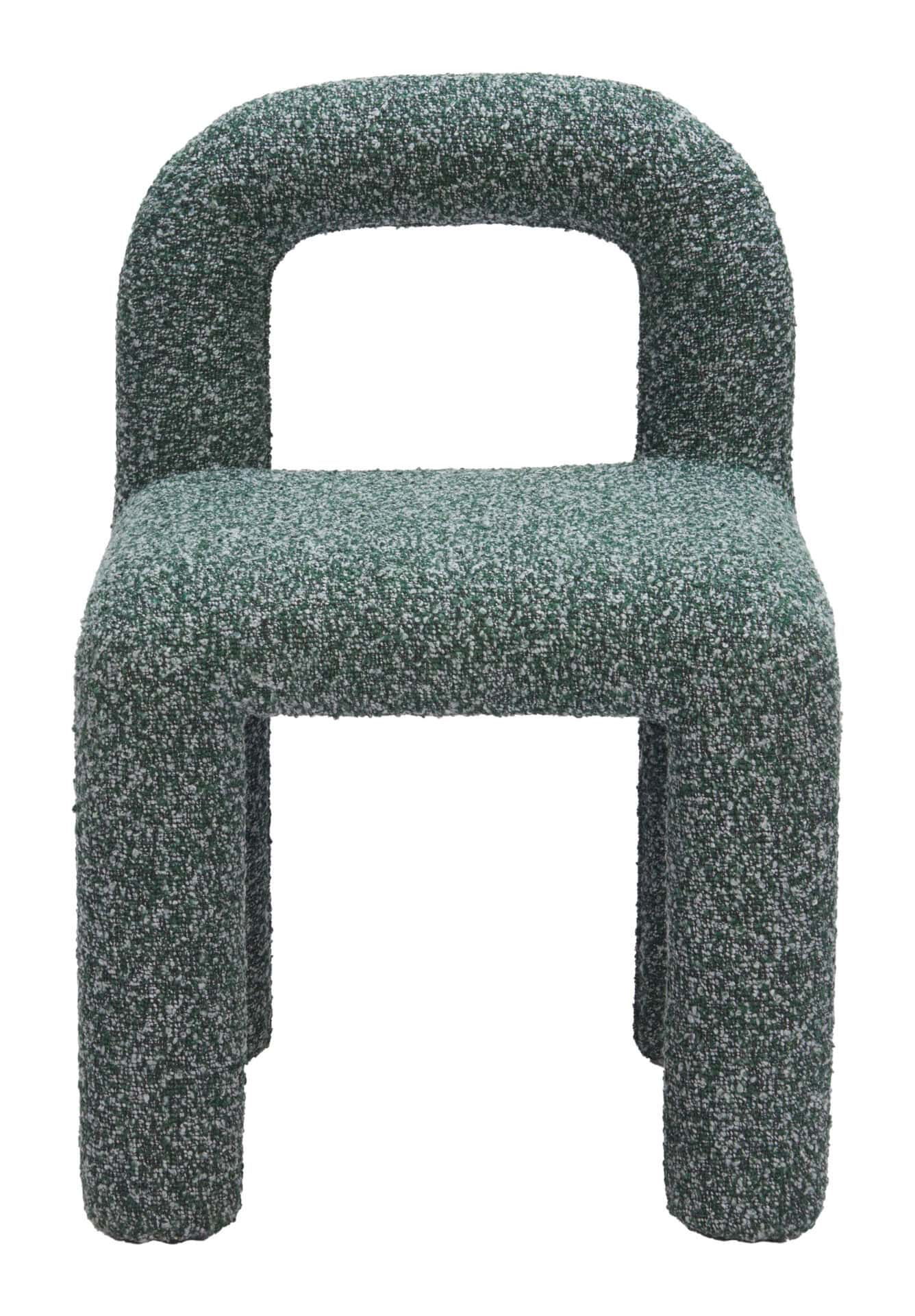 Shearling Style Dining Chair with Wood Frame Snowy Green (Set of 2) 5 Shearling Style Dining Chair with Wood Frame Snowy Green (Set of 2) - Image 5
