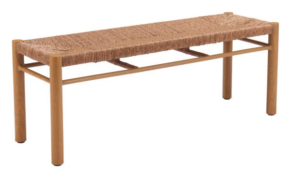 Modern Faux Wood Aluminum Bench for Indoor/Outdoor Use