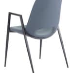 Mid-Century Modern Faux Leather Dining Chair with Armrests, Gray (Set of 2)