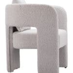 Misty Gray Modern Dining Chair with Armrest Support