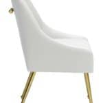 White and Gold Upholstered Armchair with Cushioned Back and Armrest 14 White and Gold Upholstered Armchair with Cushioned Back and Armrest