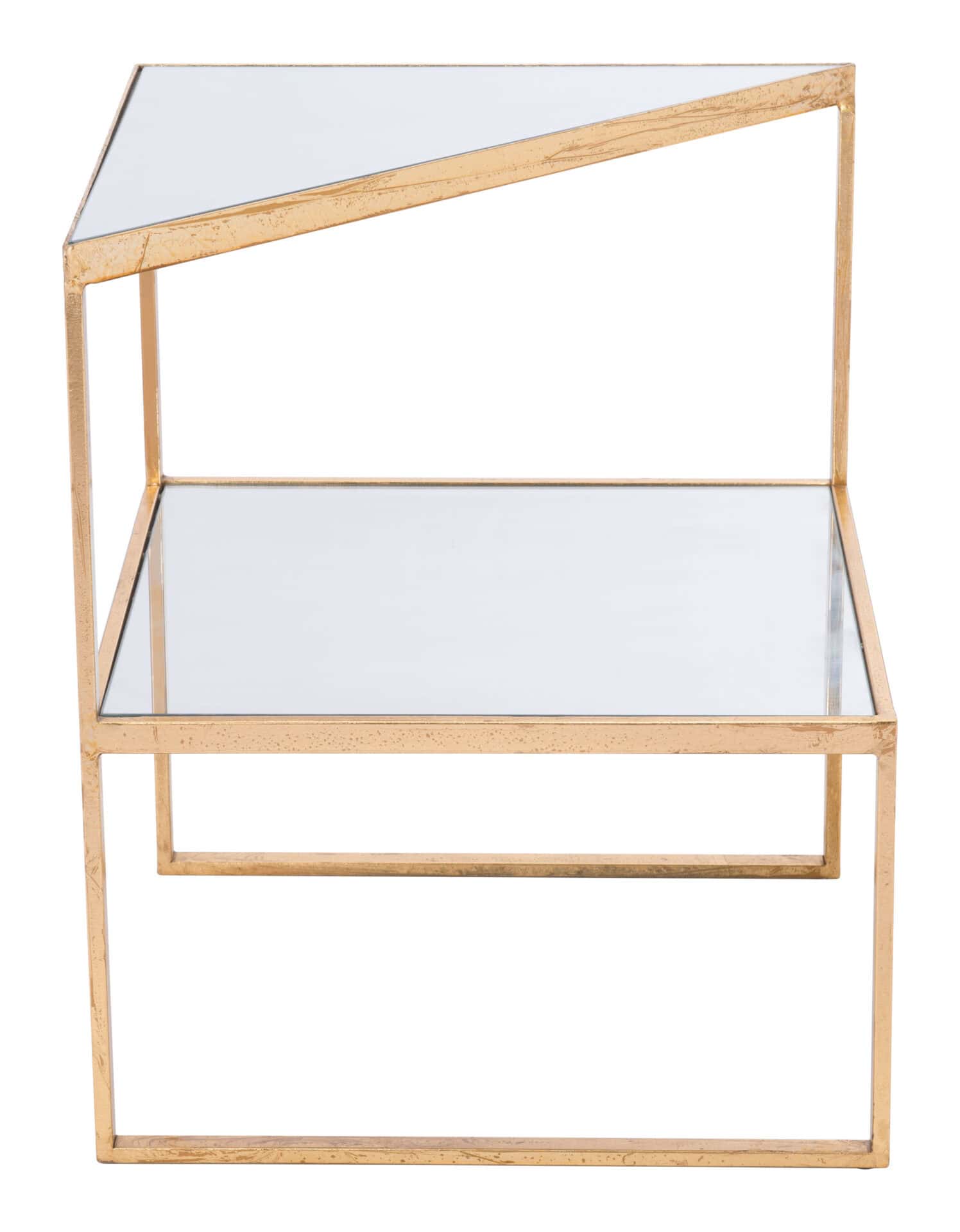 Gold Metal and Mirror Side Table with Bold Modern Design 6 Gold Metal and Mirror Side Table with Bold Modern Design - Image 6