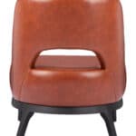 Brown Vinyl Accent Chair with Solid Wood Base and Rubber Feet 13 Brown Vinyl Accent Chair with Solid Wood Base and Rubber Feet