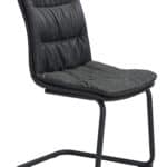 Vintage Black Faux Leather Dining Chair with Steel Legs (Set of 2) 12 Vintage Black Faux Leather Dining Chair with Steel Legs (Set of 2)