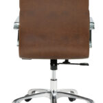 Vintage Brown Faux Leather Swivel Office Chair with Adjustable Height