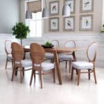 Modern Walnut Dining Chair with Light Gray Upholstery (Set of 2) 6 Modern Walnut Dining Chair with Light Gray Upholstery (Set of 2)