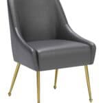 Gray & Gold Upholstered Armchair with Cushion and Metal Legs 12 Gray & Gold Upholstered Armchair with Cushion and Metal Legs