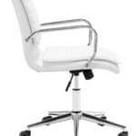 White Faux Leather Office Chair with Adjustable Height and Tilt Function 13 White Faux Leather Office Chair with Adjustable Height and Tilt Function