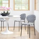 Geometric Print Dining Chairs with Black Legs (Set of 2)
