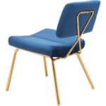 Blue Velvet Accent Chair with Gold Frame (Set of 2) 15 Blue Velvet Accent Chair with Gold Frame (Set of 2)