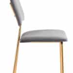 Gray Velvet Dining Chairs with Gold Frame (Set of 2) 13 Gray Velvet Dining Chairs with Gold Frame (Set of 2)