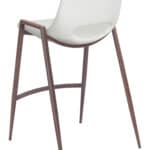White Walnut Faux Leather Mid-Century Modern Counter Stool (Set of 2)