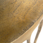 Antique Brass Round Coffee Table with Powder-Coated Steel Frame