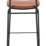 Vintage Brown Faux Leather Barstools with Steel Frame (Set of 2)