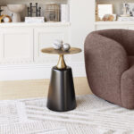Modern Black Round Side Table with Minimalist Design