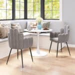 Velvet Dining Chair with Steel Frame and Armrest Support (Set of 2) 11 Velvet Dining Chair with Steel Frame and Armrest Support (Set of 2)