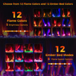 Wall Mounted and Recessed Electric Fireplace with Adjustable Colors