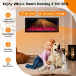 Wall Mounted and Recessed Electric Fireplace with Adjustable Colors