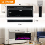 Wall Mounted and Recessed Electric Fireplace with Adjustable Colors