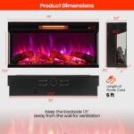 36 Inch 3-Sided Electric Fireplace with Adjustable Flame Settings