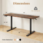 Adjustable Electric Standing Desk with Memory Settings and Hooks 26 Adjustable Electric Standing Desk with Memory Settings and Hooks