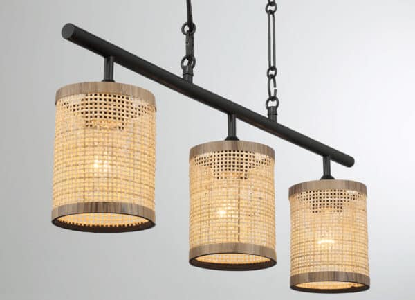 elysian three lights island with natural rattan shade farmhouse chain ceiling lamp west lamp 3