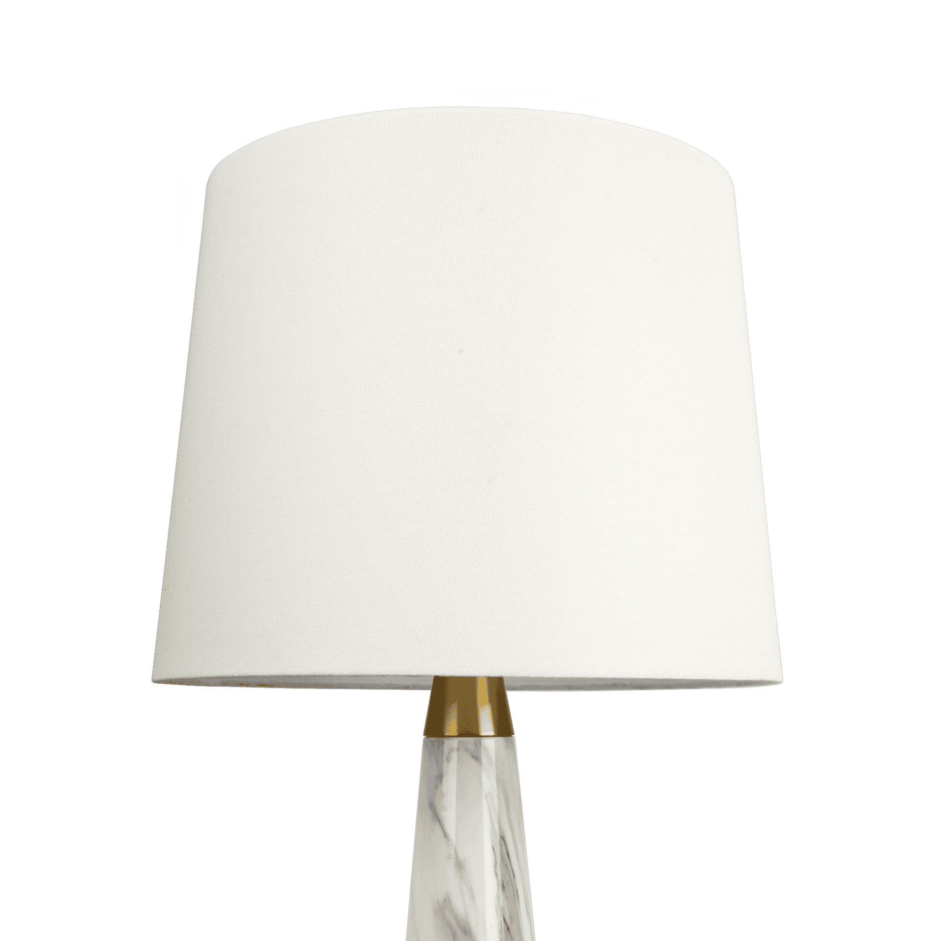White Marble and Metal Table Lamp with Fabric Shade 3 White Marble and Metal Table Lamp with Fabric Shade - Image 3