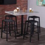 30-Inch Tall Indoor/Outdoor Table with 30-Inch Diameter Rustic Round Top, Black Wrinkle Base, and 30 x 30-Inch Diameter Foot