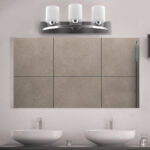Modern Satin Nickel Wall Sconce with Frosted Glass Shades (3 Bulbs) 9 Modern Satin Nickel Wall Sconce with Frosted Glass Shades (3 Bulbs)