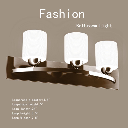 Modern Satin Nickel Wall Sconce with Frosted Glass Shades (3 Bulbs) 7 Modern Satin Nickel Wall Sconce with Frosted Glass Shades (3 Bulbs) - Image 7
