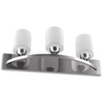 Modern Satin Nickel Wall Sconce with Frosted Glass Shades (3 Bulbs) 11 Modern Satin Nickel Wall Sconce with Frosted Glass Shades (3 Bulbs)