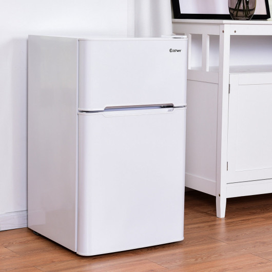 Compact 3.2 Cu Ft Stainless Steel Refrigerator with Freezer