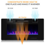 Ultra Thin 36 Inch Wall Mounted Electric Fireplace Heater