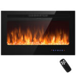 36 Inch Wall Mounted Electric Fireplace with Timer and Heater