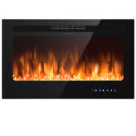 36 Inch Wall Mounted Electric Fireplace with Timer and Heater