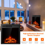 Electric Fireplace Heater with 7 Flame Settings and Remote