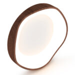 Modern LED Ceiling Light with Wood Pattern and Metal Frame