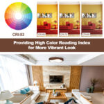 Modern LED Ceiling Light with Wood Pattern and Metal Frame