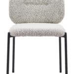 Gray Shearling Seat Dining Chair with Steel Legs (Set of 2)
